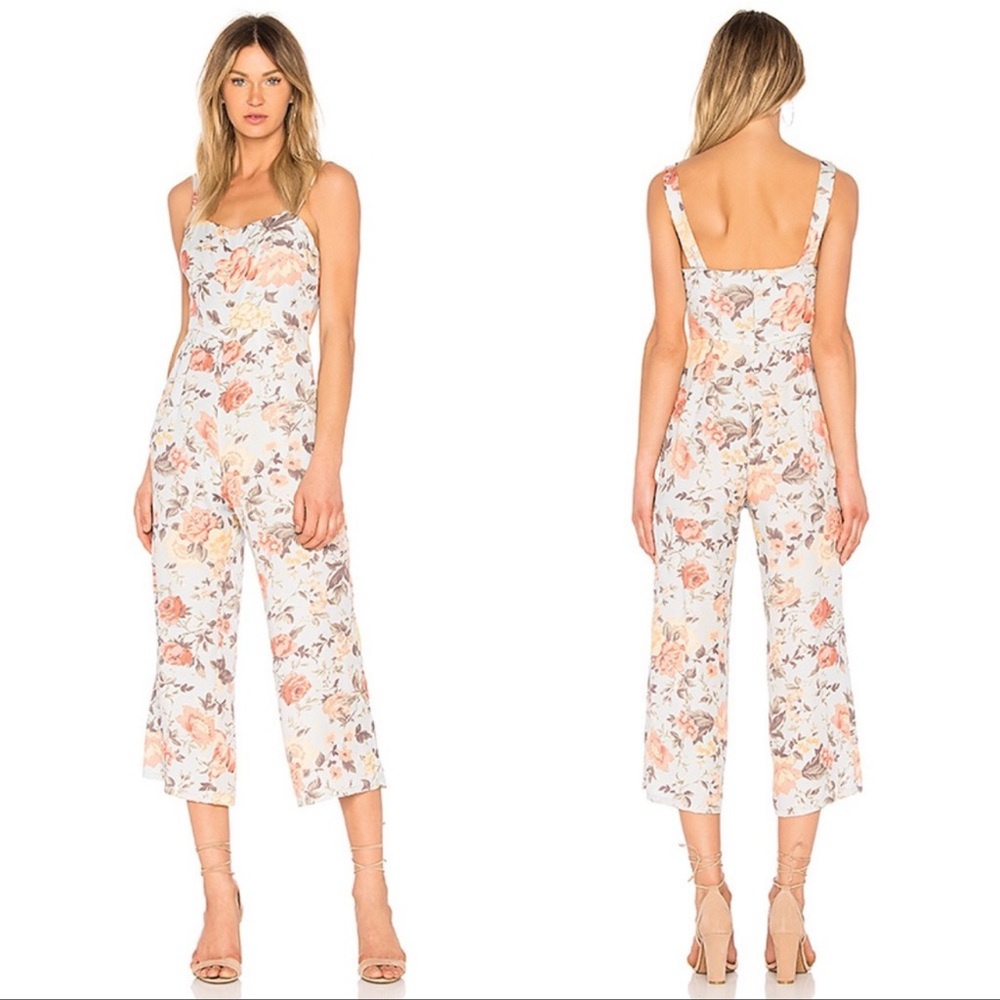Majorelle Haven Blue Floral Crop Jumpsuit